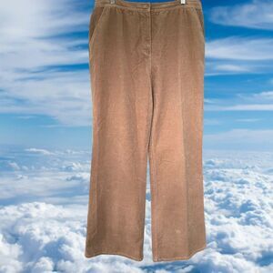 St. John Sport by Marie Gray Brown Corduroy Pants Size 12 Wide Leg High Rise
